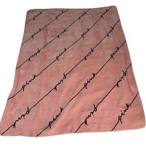 NEW!! Victoria Secret PINK COZY-Plush  BLANKET 2022  LOGO-Pink with Black Script